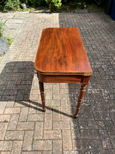 Antique Victorian fold over gate leg mahogany occasional dining tea work table