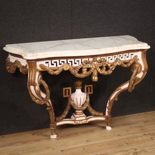 Console lacquered gilded wood