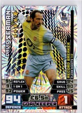 David Seaman Signed Arsenal 2014-15 Match Attax Record Breaker Foil Card 444
