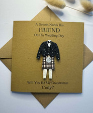 Personalised Scottish Will You Be My Best Man Card Usher Groomsman Page Boy