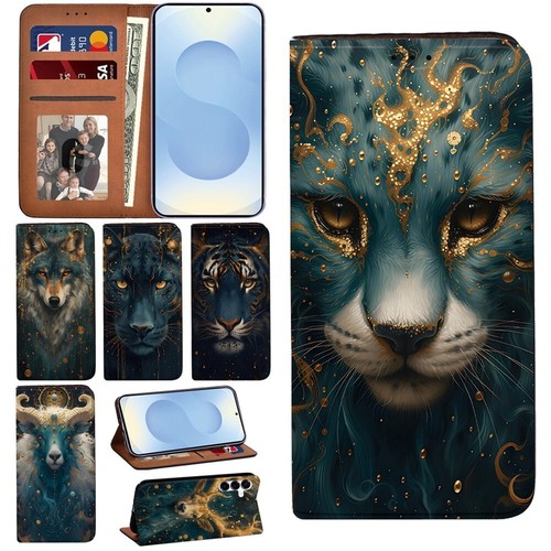 Printed leather wallet cover - leather,