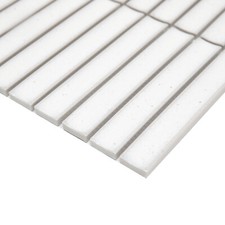 Mosaic Tiles Sheet Piano White Stripes Gloss for Walls Floors Baths Kitchen