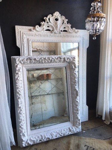 Antique carved timber mirror - timber,