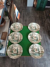 6 Set of Johnson Brothers  DREAM TOWN. Dessert  plates 9¼ x 8½ inches. Vgc