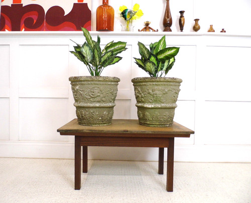 Pair vintage cast lime - pair, of