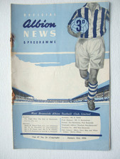 West Bromwich Albion Brom RESERVES v Bury 21.1.1956 football programme