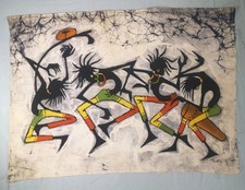 Batik Art, Wall Hanging, One of a Kind, Signed , #10, Handmade In Kenya 