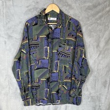 C&A Vintage Patterned Jazzy Abstract 90s Shirt Mens Medium Multicolor