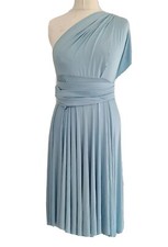 CORALIE BEATRIX WOMEN AQUA SUNSET BEACH INFINITY WRAP BRIDESMAID DRESS. ONE SIZE