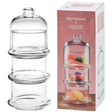 3 Tier Clear Glass Display Snacks Candies Chocolate Dish Bowl Jar with Dome Lid