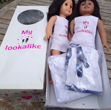 2 LOOKALIKE DOLLS - SIMILAR TO AMERICAN GIRL OUR GENERATION  18" + FREE OUTFITS