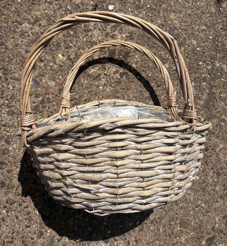 Wicker basket with handle - basket,
