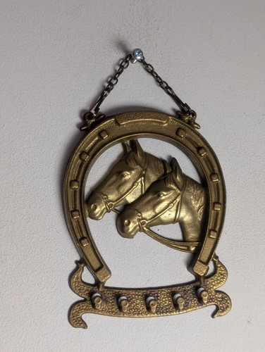 Vintage gold brass horse shoe - vintage,