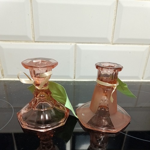 Vintage pink glass - vintage, candlestick