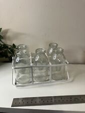 Miniature Vintage  Milk Bottles  And Carrier  (5 Bottles Only)