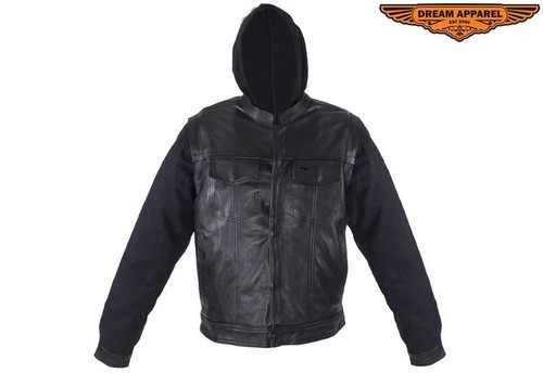Men motorcycle black leather - black,