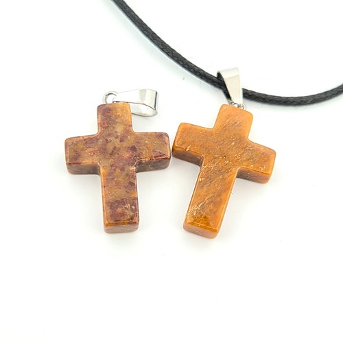 Cross necklace quartz crystal - necklace,