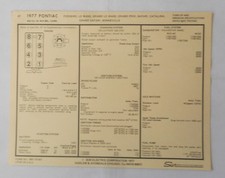 1977 PONTIAC  SUN TUNE UP