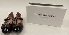 Kurt Geiger Girls Black Patent Mary Jane Shoes with Box - Size UK 1 Pre Loved 