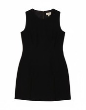 JACK WILLS Womens Sleeveless Sheath Dress UK 10 Small Black Wool BW04