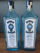 2 x EMPTY 1L Litre Bombay