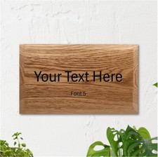 Personalised Custom Engraved Wooden Sign / Plaque -  Gift Ornament 10 Fonts Oak