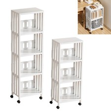 2/3/4Tier storage rack mobile Shelving Storage Unit Bookcase Cabinet Living Room
