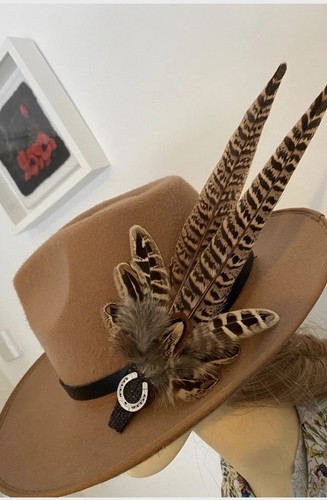 Pheasant feather hat - pin, with