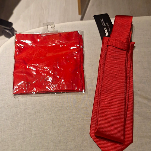 Slaters men red solid silk - red,