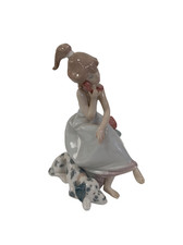 Lladro Daisa 1987 5466 Chit-Chat Girl Talking On Phone with Dalmatian Dog 