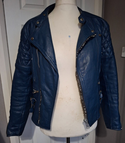 Vintage blue heavy leather - vintage,