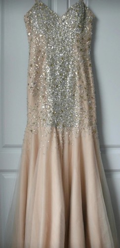 Prom dress size cream - 8, with