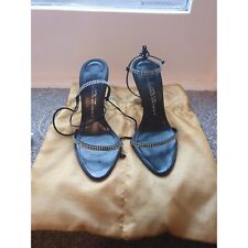 Swarovski crystal leather and mesh sandals