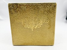 VINTAGE ART NOUVEAU DESIGN GOLD PLANTER PLANT POT CUBE 