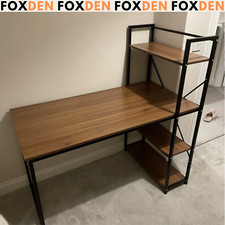 Walnut Computer Desk with Side