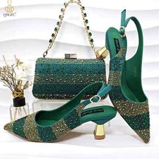 Women Heel Party Green Shoes
