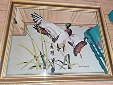 VINTAGE VERY RARE LELAND BREWSAUGH MALLARD DUCKS MIRROR BY ASPELL & SAGGERS VGC