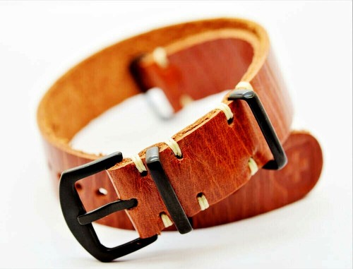 Genuine leather military watch - leather,