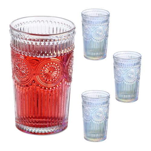 Drinking glasses set gold - glasses,