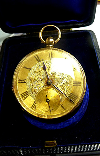 18k solid gold pocket watch - ,