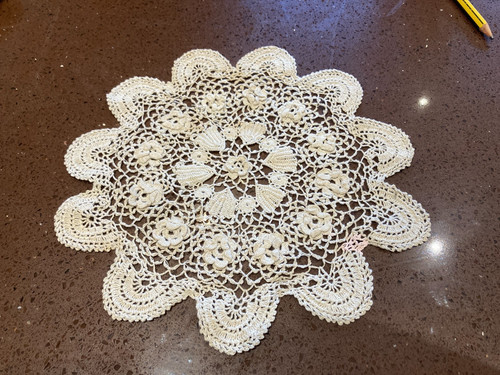 Vintage cotton lace table - cotton,