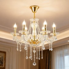 Classic Crystal Chandelier Pendant Ceiling Lights with E14 Bulbs for Living Room