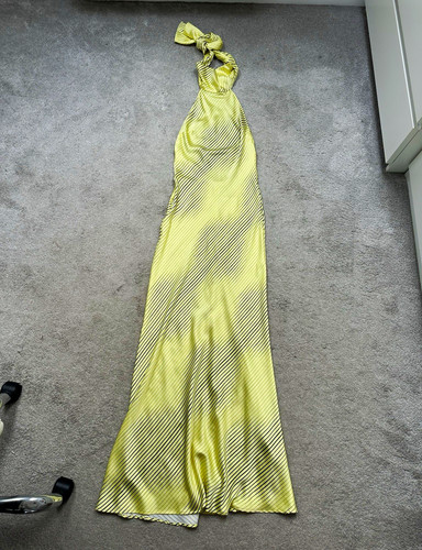 Zara yellow striped satin - yellow,