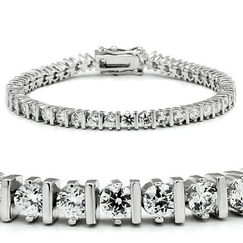 Silver tennis bracelet - , cubic
