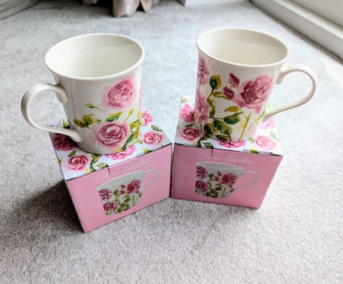 Tea mugs pink - 2, roses