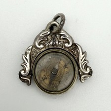 Antique silver compass - silver,