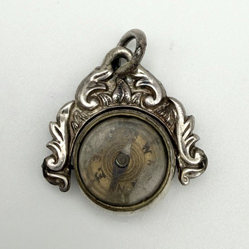 Antique silver compass - antique,
