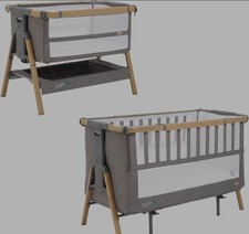 Tutti Bambini Cozee XL Bedside Crib Cot Bundle Oak/Charcoal
