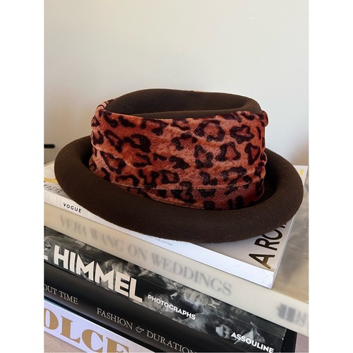 Vintage brown wool felt hat - brown,