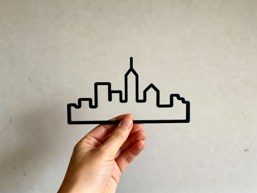 Geometric city skyline wall - skyline,